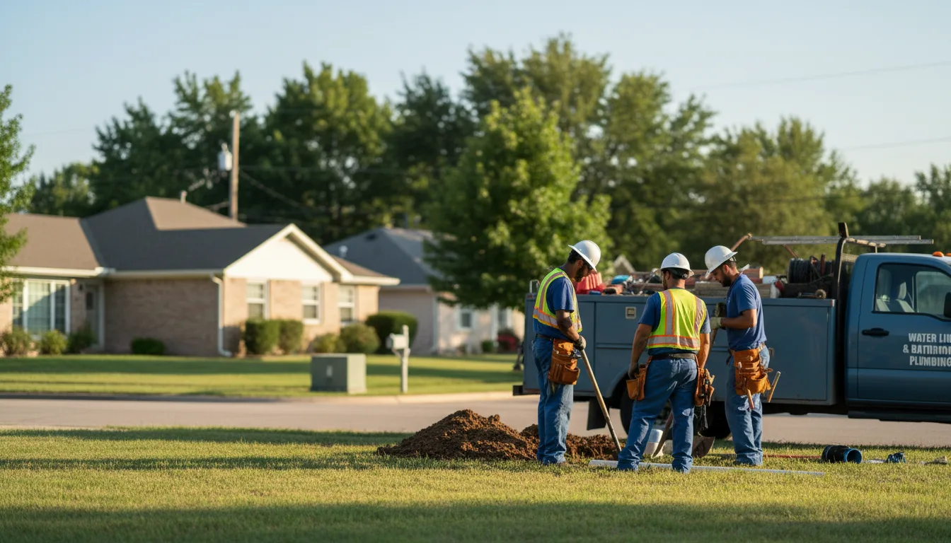 Residential water line and bathroom plumbing service in Woodsboro, TX